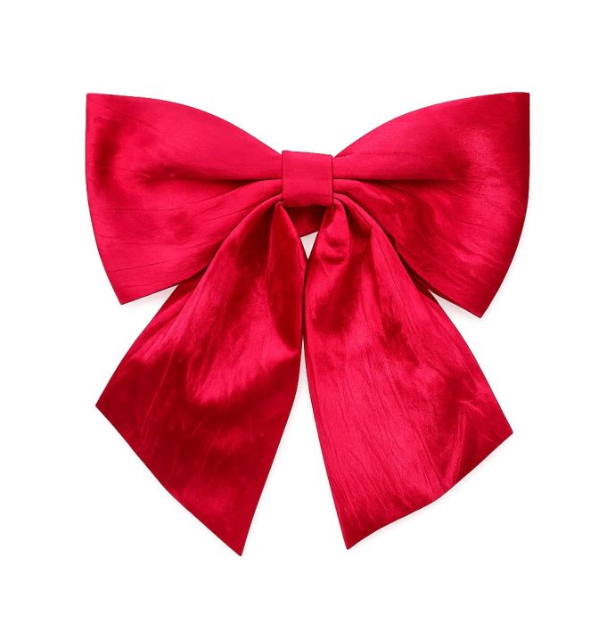 Stoffen strik op kaart 30cm rood
