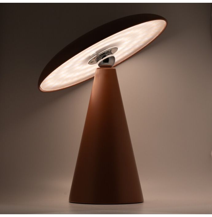 Bureaulamp Mush LED op accu mat aubern