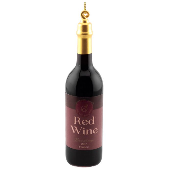 Kerstbal Fles rode wijn