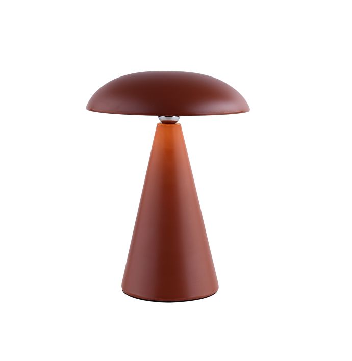 Bureaulamp Mush LED op accu mat aubern