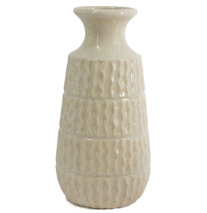 Aardewerk vaas Aztec beige