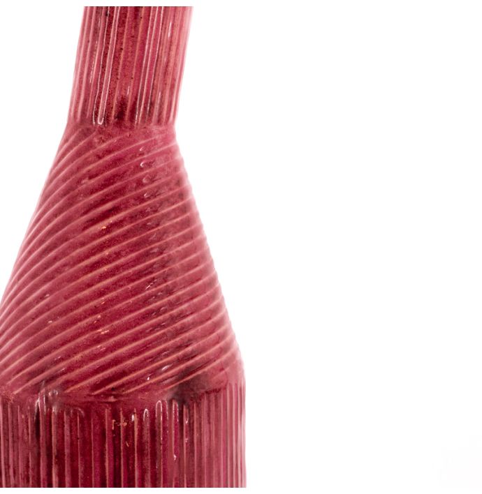 Metalen vaas contemp roze