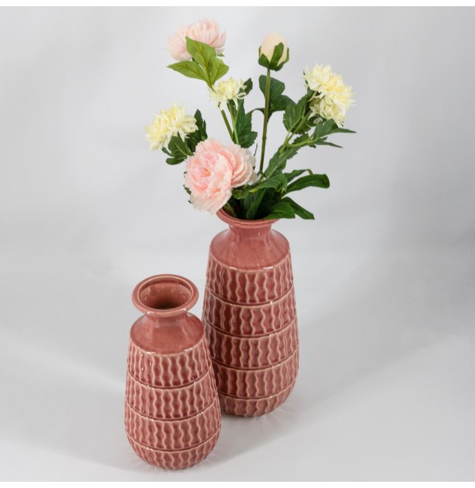 Aardewerk vaas Aztec roze