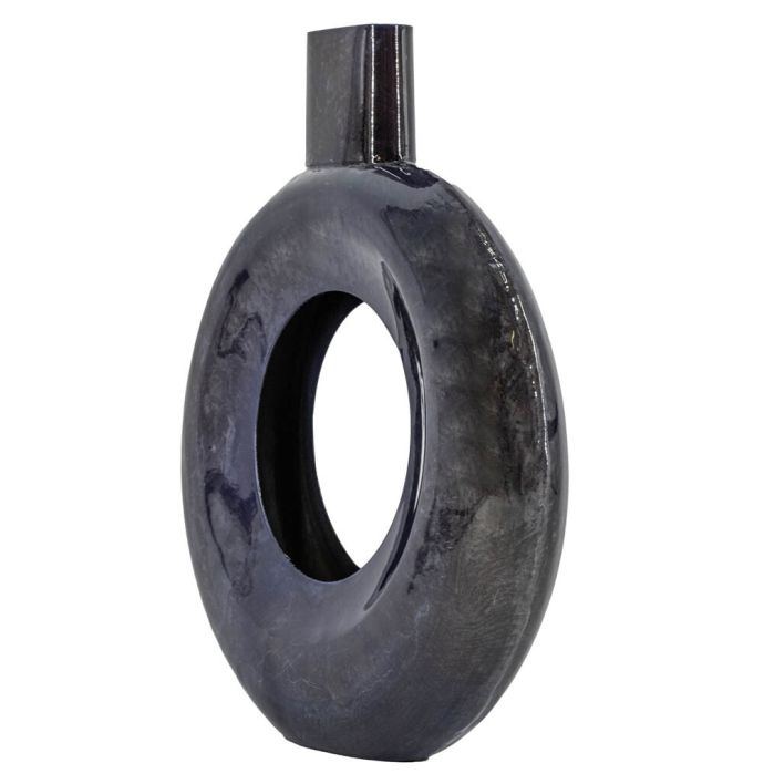 Vaas donut rond kobalt blauw