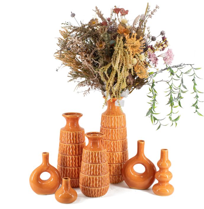 Aardewerk vaas tangerine