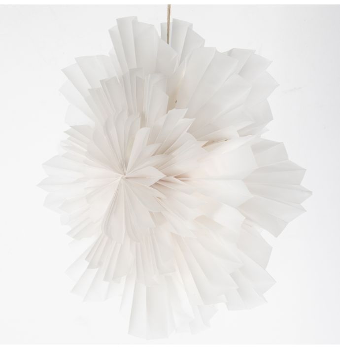 Kerstster flower 40cm wit met pendel