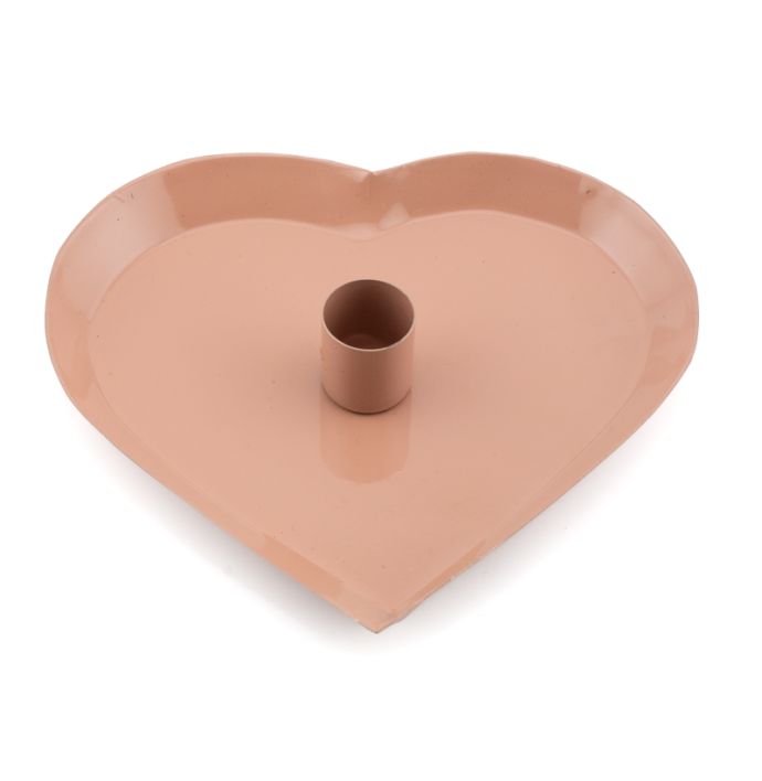 Kaarsenstandaard hart roze 16cm