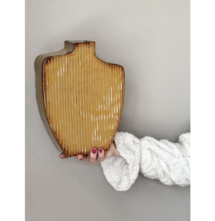 Metalen vaas solid mustard