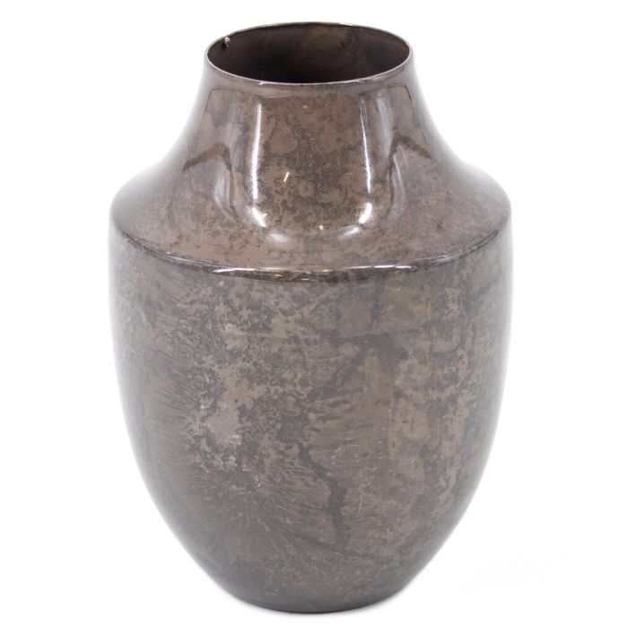 Metalen vaas brown marble