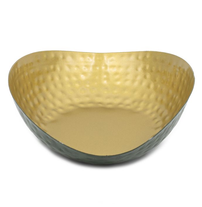 Metalen tray druppel groen met goud