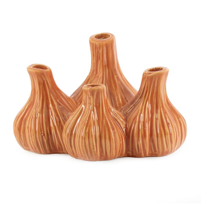 Aardewerk tulpenvaas Garlic oranje