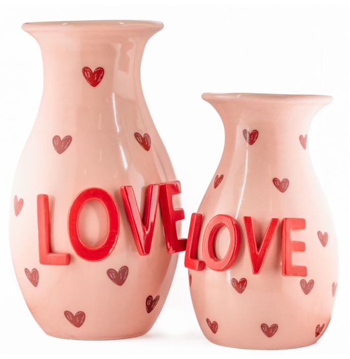 Aardewerk vaas LOVE S
