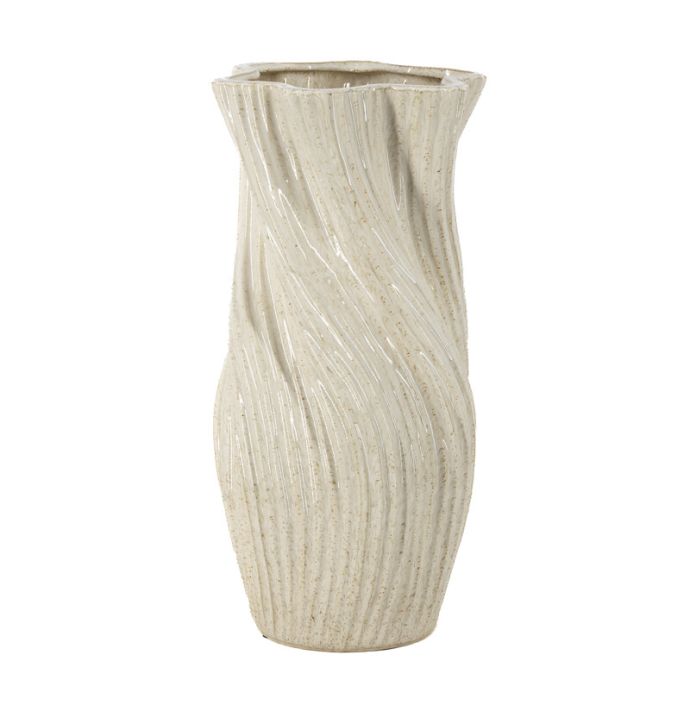 Aardewerk vaas Nira M beige
