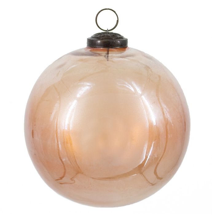 Kerstbal glas roze
