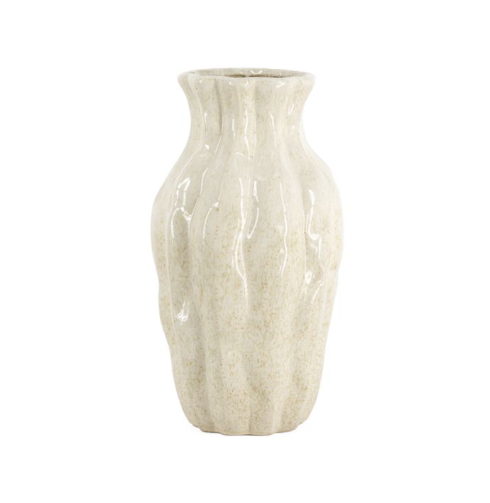 Aardewerk vaas Trunk S beige