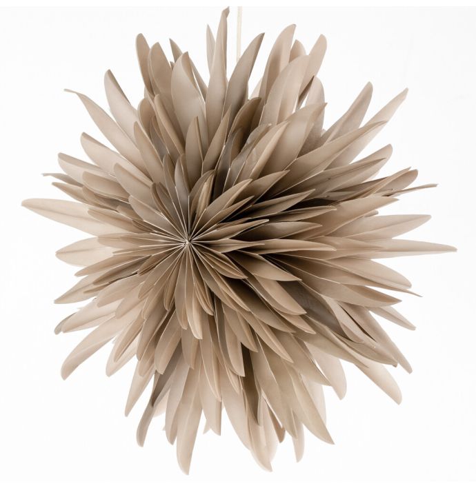 Kerstster snow 40cm taupe met pendel