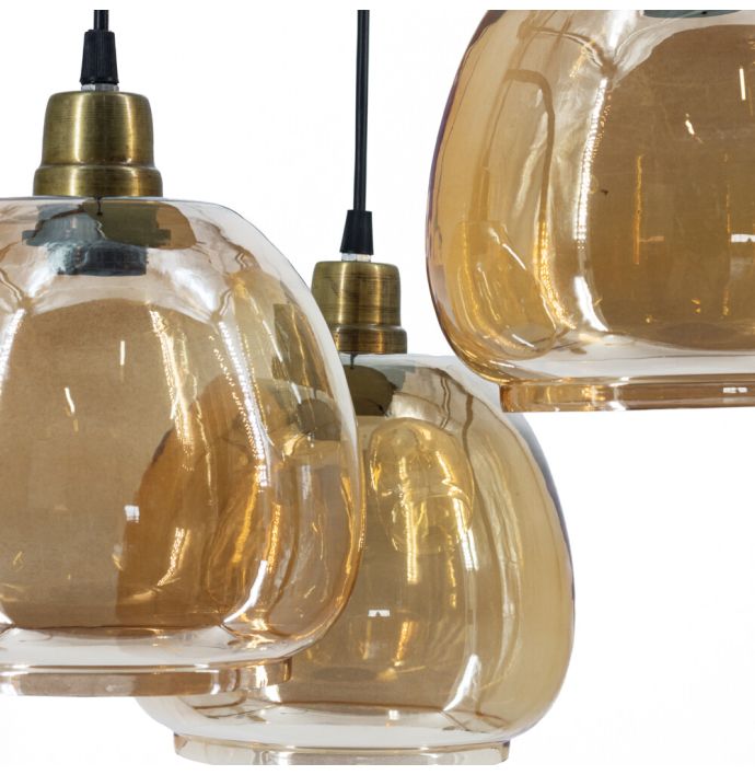 Hanglamp 3 kappen goud