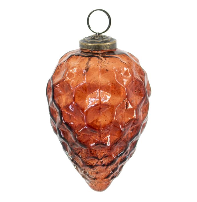 Kerstbal glas amber