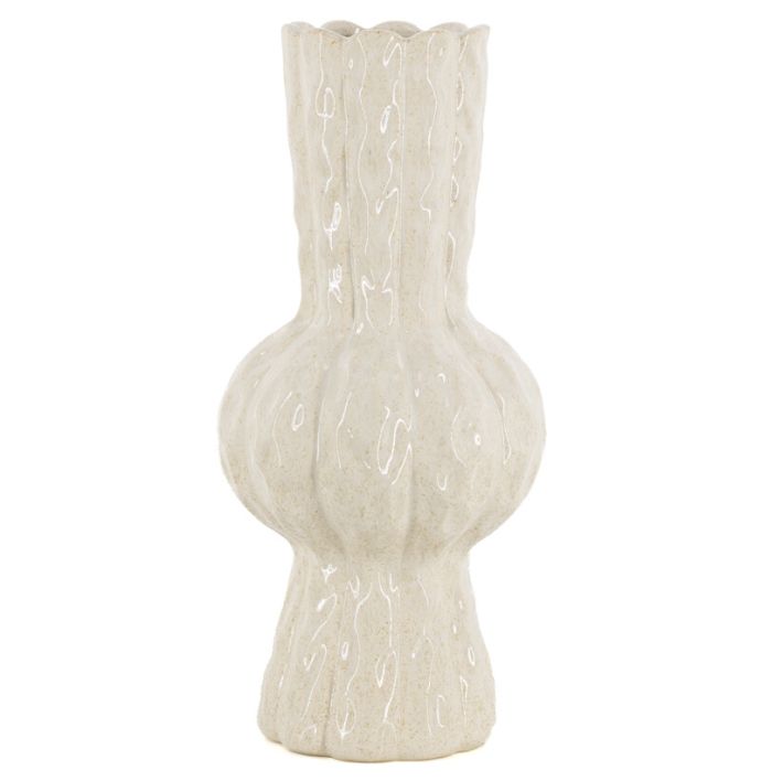 Aardewerk vaas Bira L beige