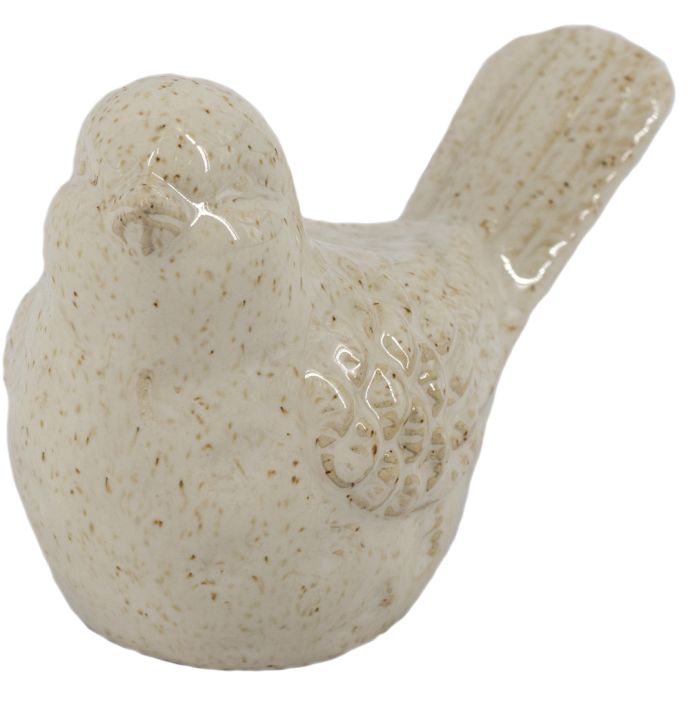 Aardewerk vogel beige