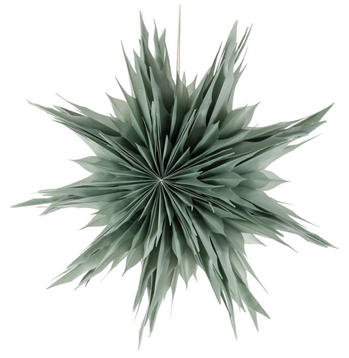 Kerstster ice 50cm turquoise met pendel