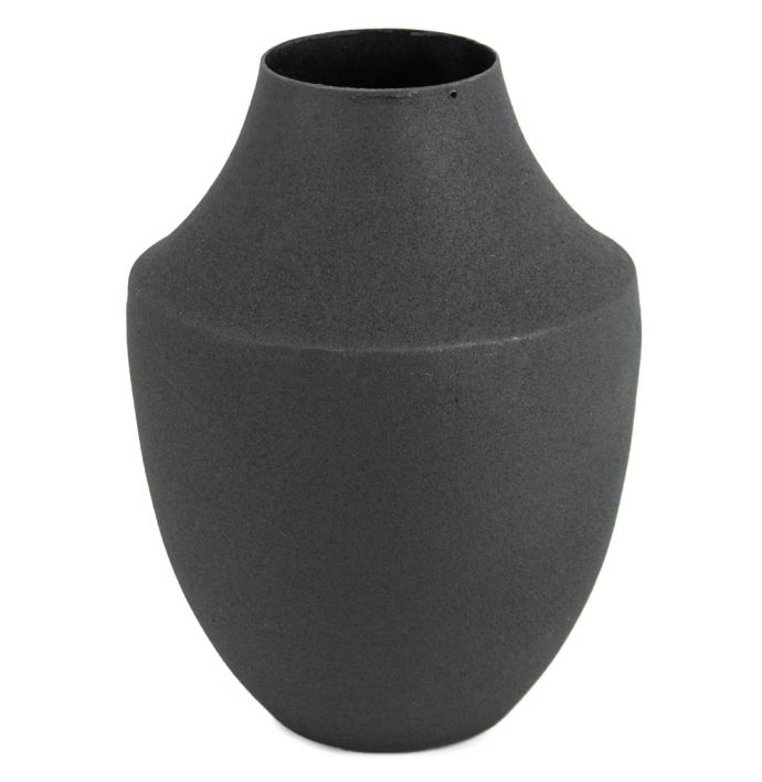 Metalen vaas zwart