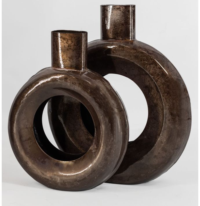 Vaasje donut rond rosewood