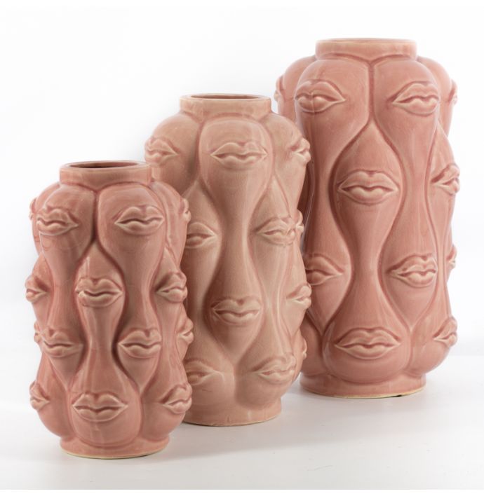 Aardewerk vaas Lips roze