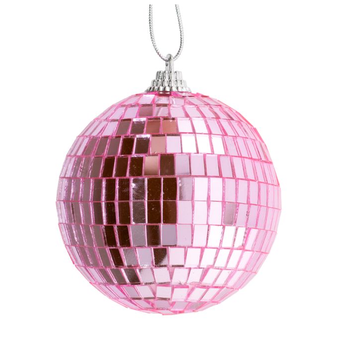 Set van 6 discoballen - Roze - 8cm