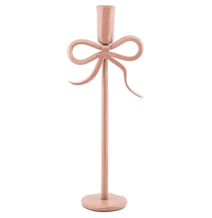 Kaarsenstandaard bow 30cm roze