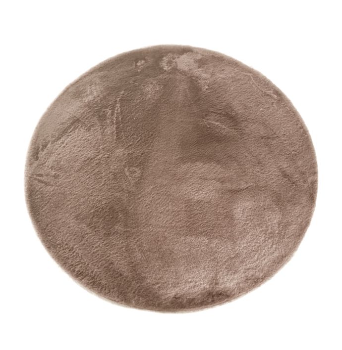 Karpet Fluffy rond 170cm bruin