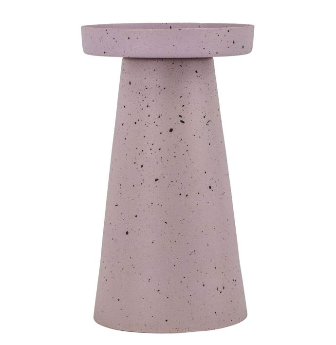 Metalen kaarsenstandaard lila dots