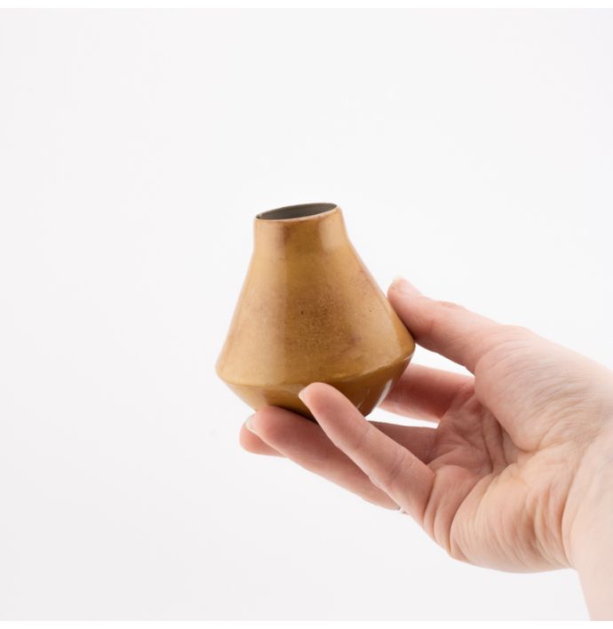 Metalen vaasje mustard