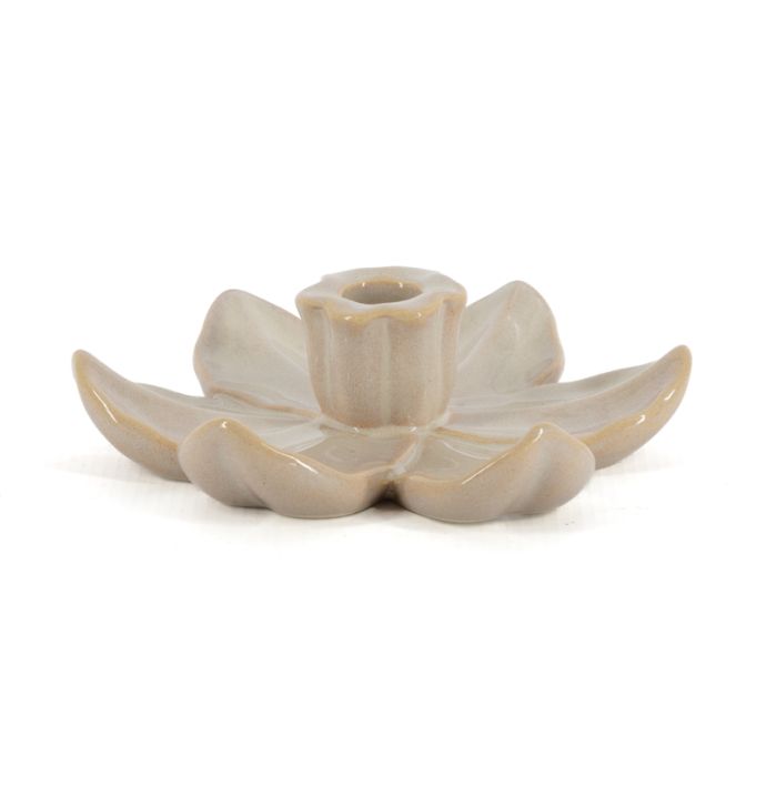 Kaarsenstandaard lotus beige