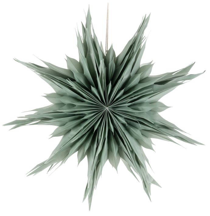 Kerstster ice 50cm turquoise met pendel