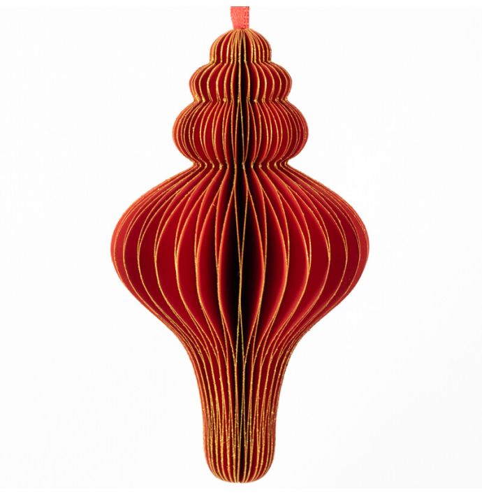 Papieren honeycomb hanger rood