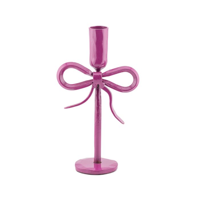 Kaarsenstandaard bow 20cm fuchsia