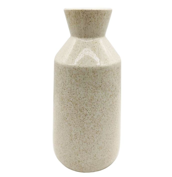 Aardewerk vaas beige