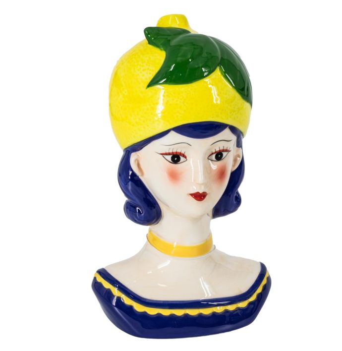 Vaas gekleurd vrouw citroen L