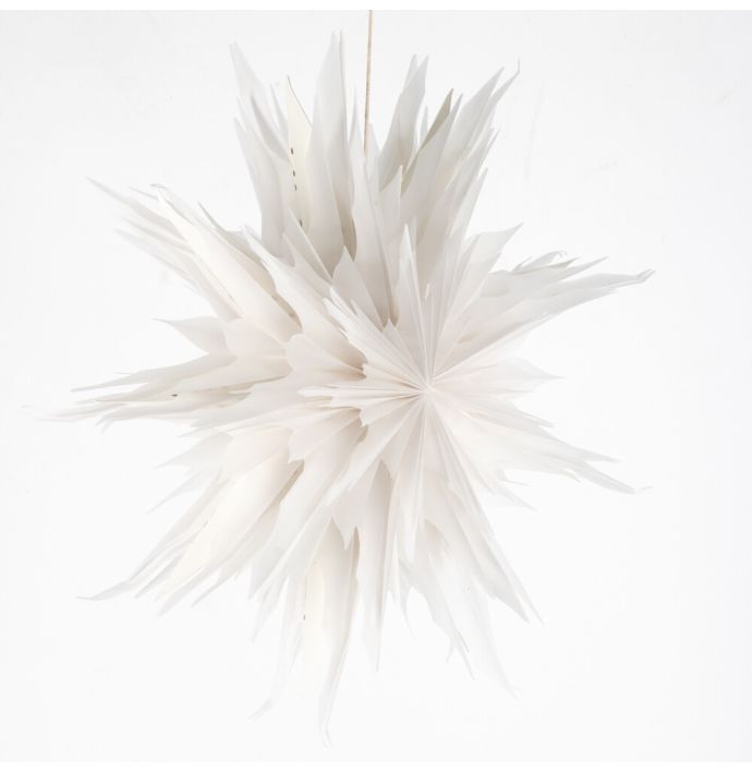 Kerstster ice 50cm wit met pendel