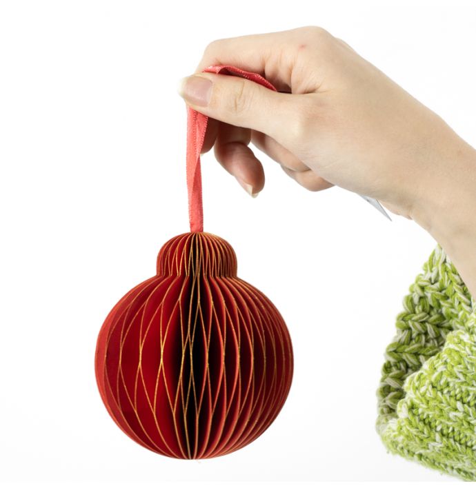 Papieren honeycomb hanger rood