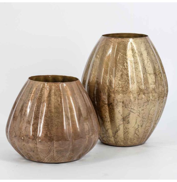 Metalen vaas peach