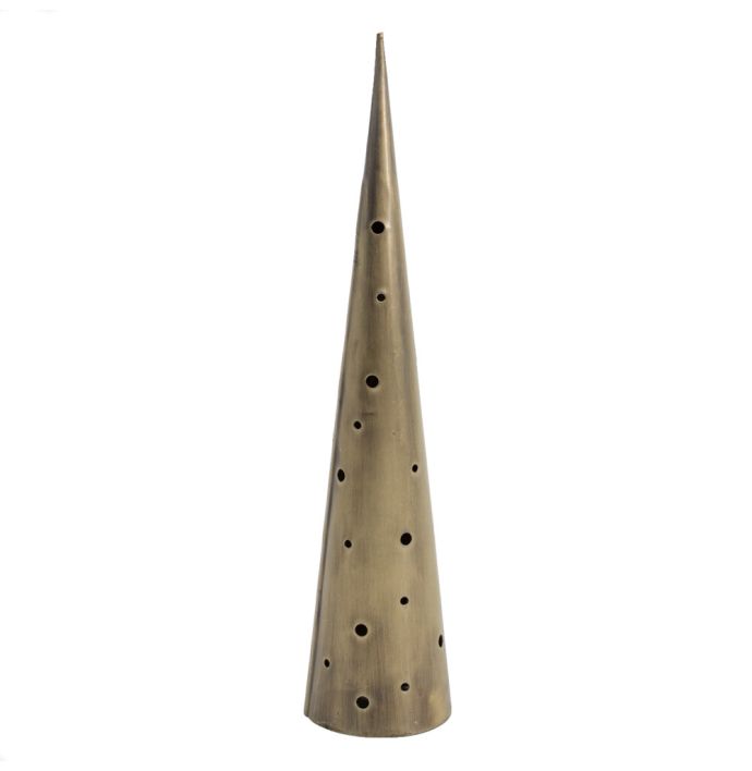 Metalen cone kerstboom cirkels goud