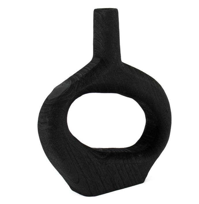 Houten donut vaas