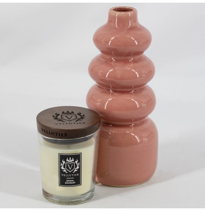 Aardewerk vaas Disk pink