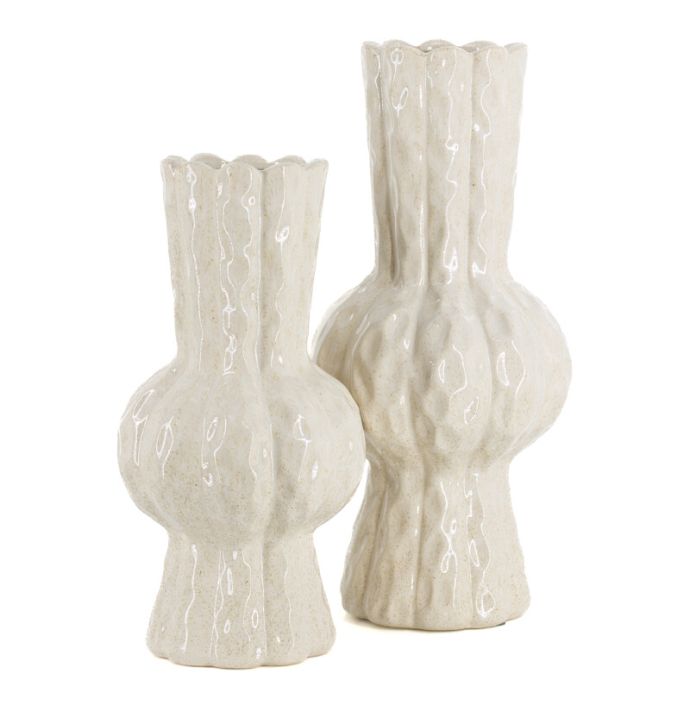 Aardewerk vaas Bira L beige