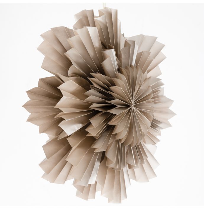 Kerstster flower 40cm taupe met pendel
