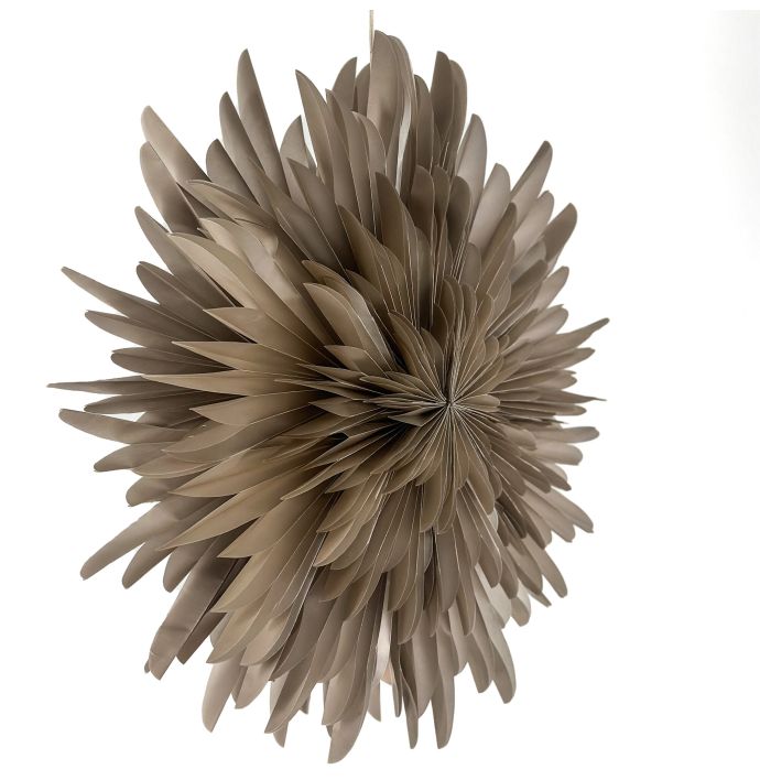 Kerstster snow 60cm taupe met pendel