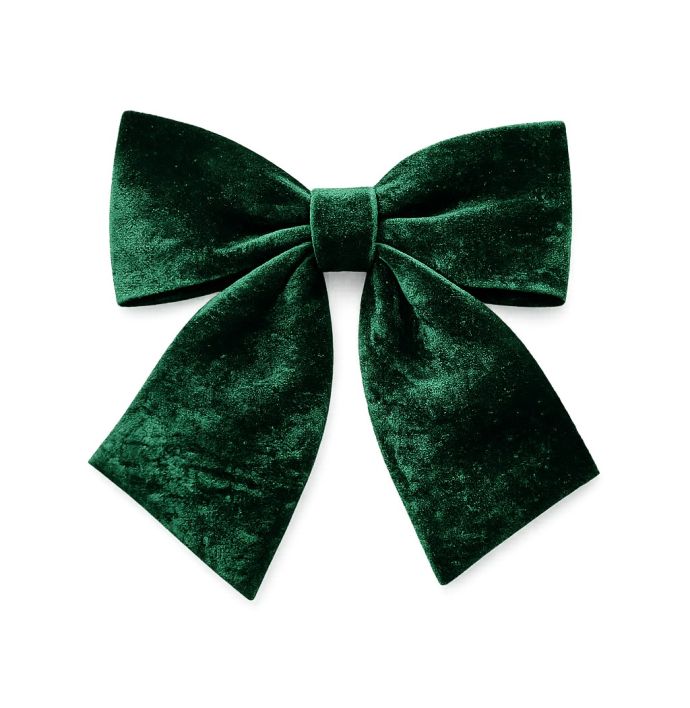 Stoffen strik op kaart 20cm groen