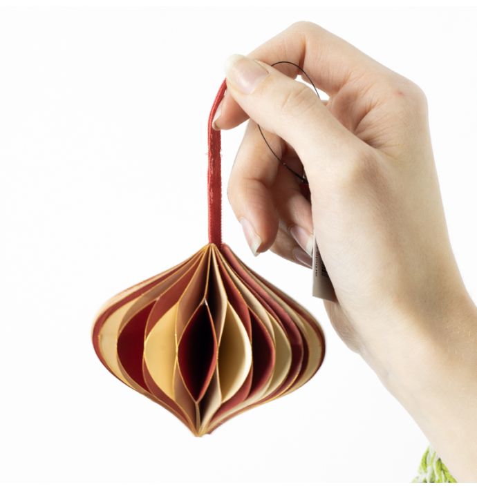 Papieren honeycomb hanger rood met wit